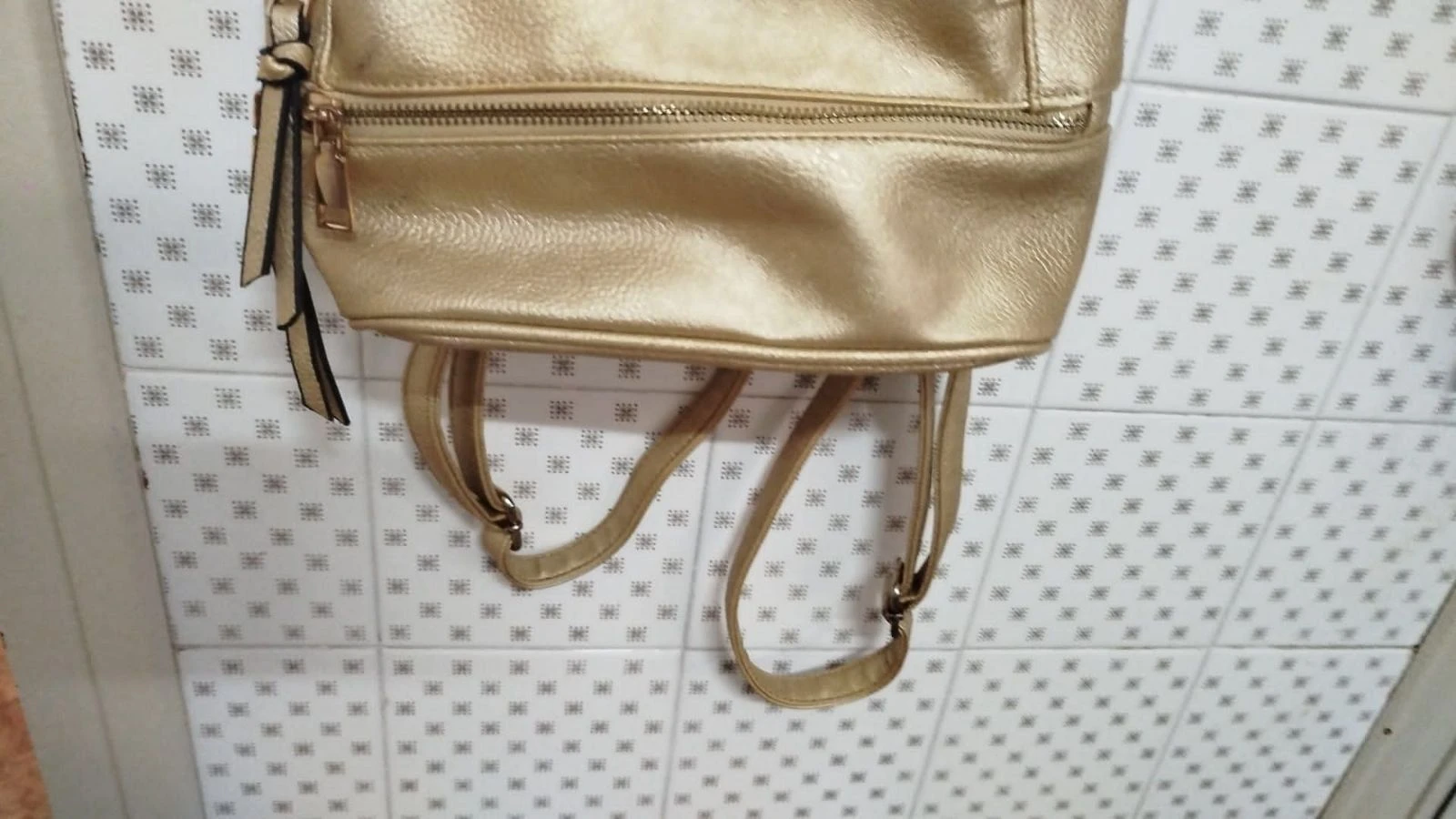 Golden backpack with different pockets 💛 – photo 2